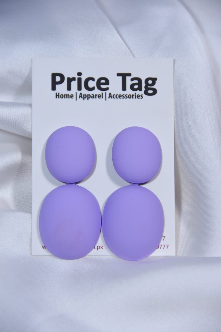 Elegant Ovals Earrings Light Purple