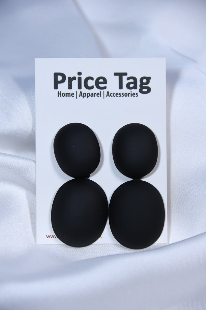 Elegant Ovals Earrings Black