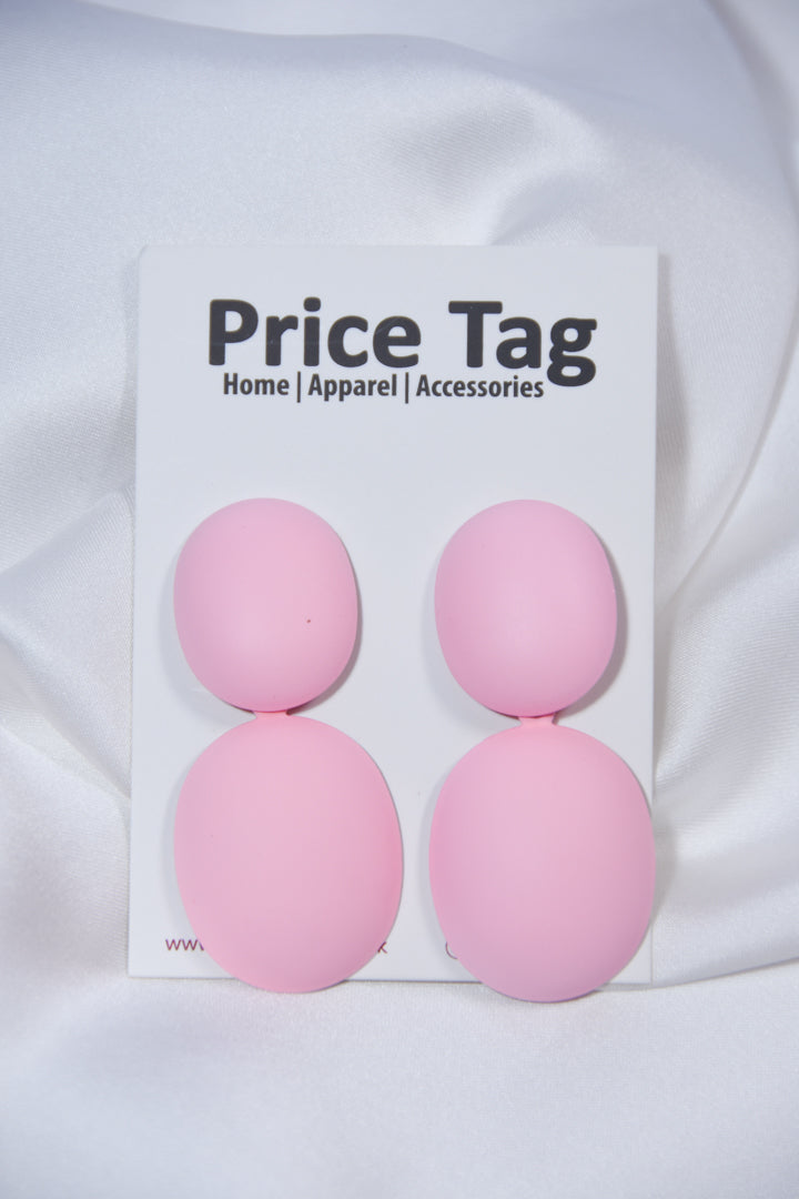 Elegant Ovals Earrings Light Pink