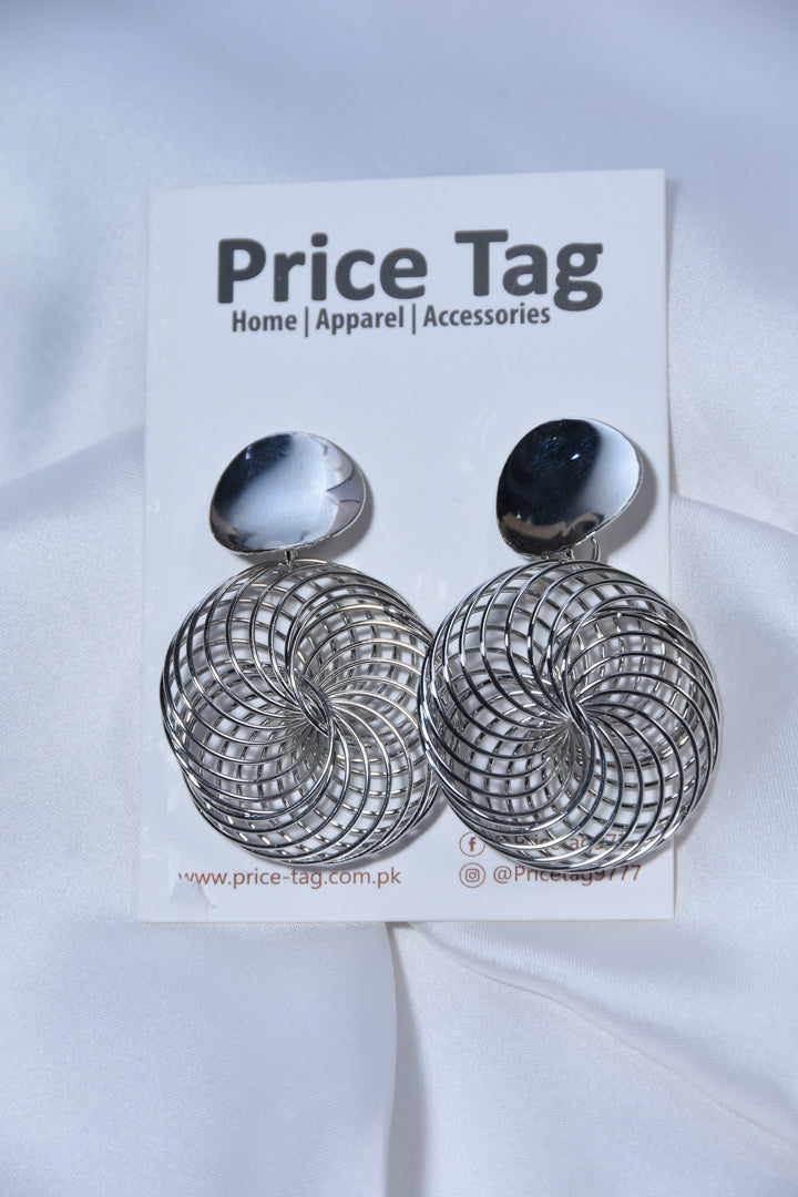 Spirograph Earrings Silver