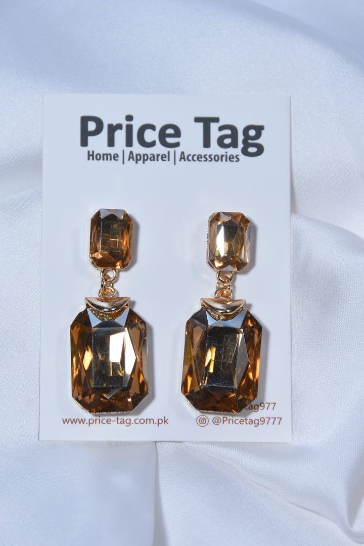 Crystal Earrings Golden