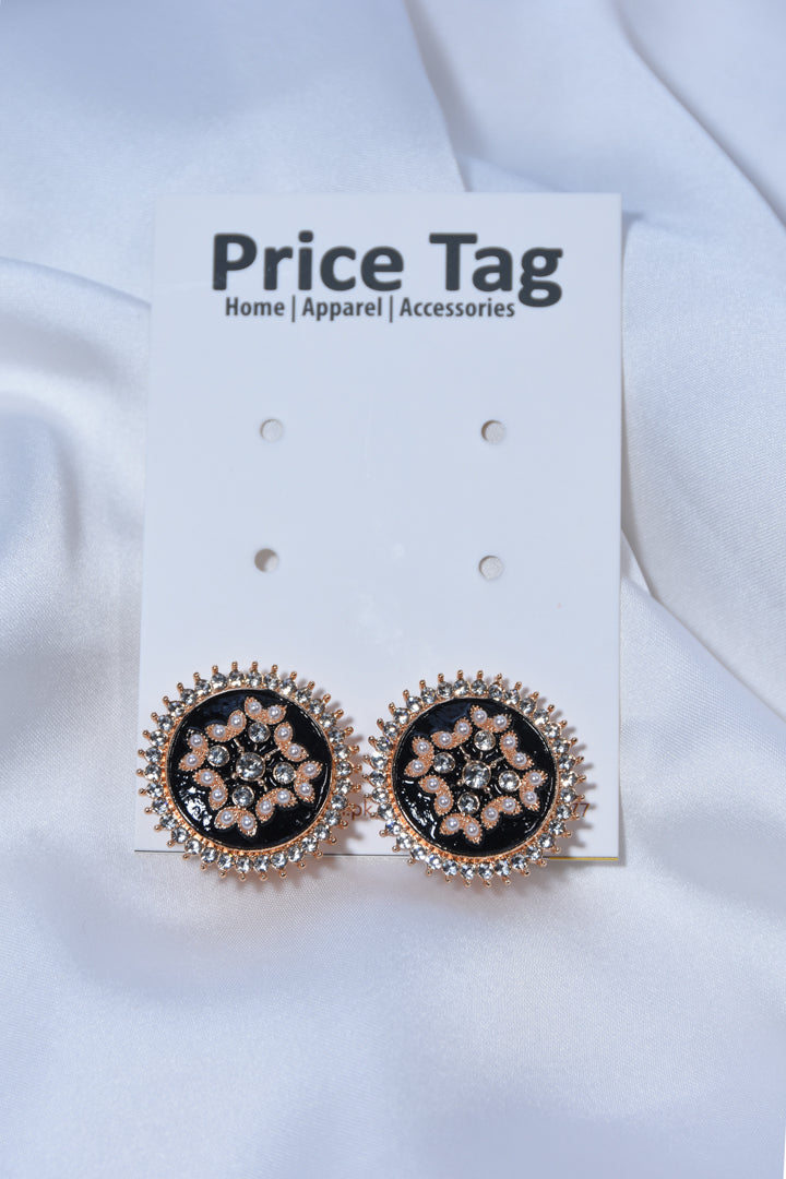 Polki Studs Black