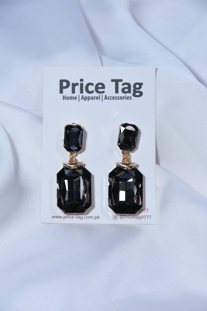 Crystal Earrings Black