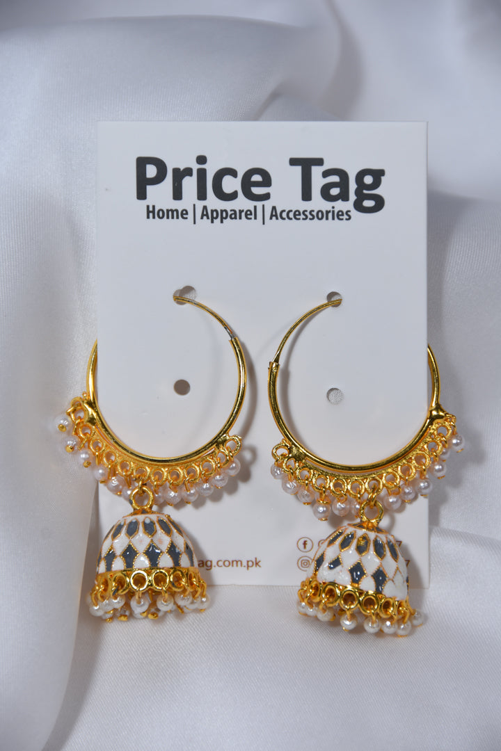 Ethnic Jhumkas grey