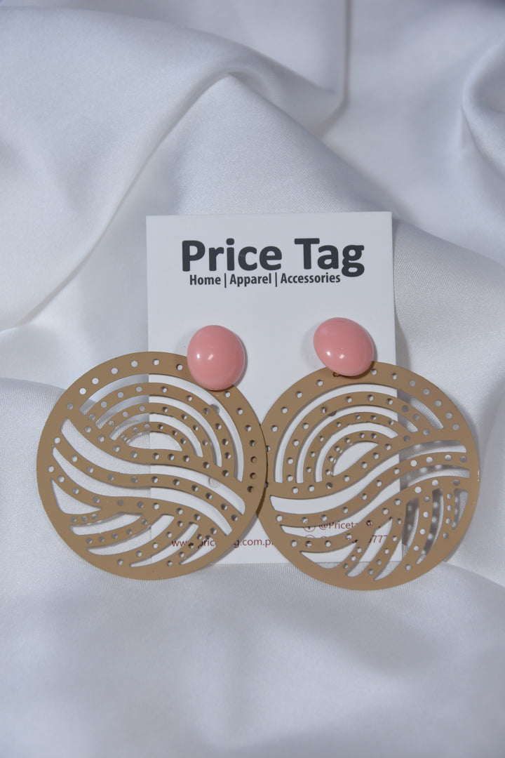 Chunky Circles Earrings Light Brown