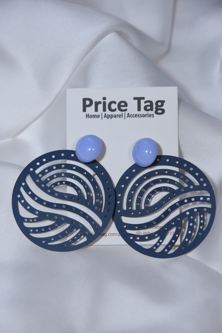 Chunky Circles Earrings Light Blue