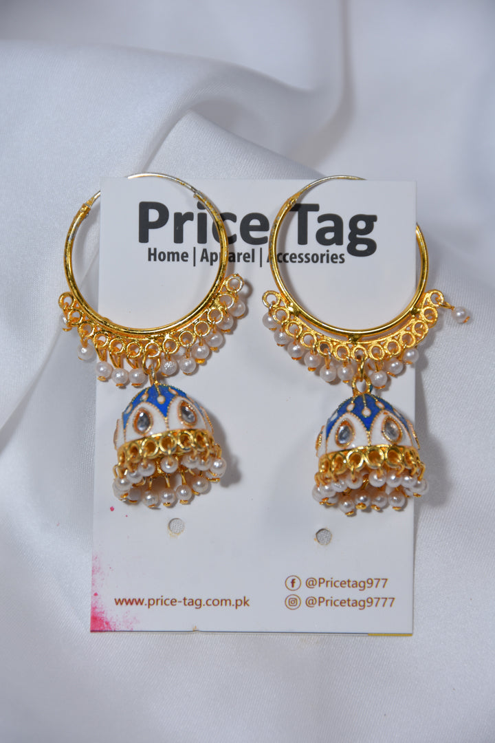 Ethnic Jhumkas blue