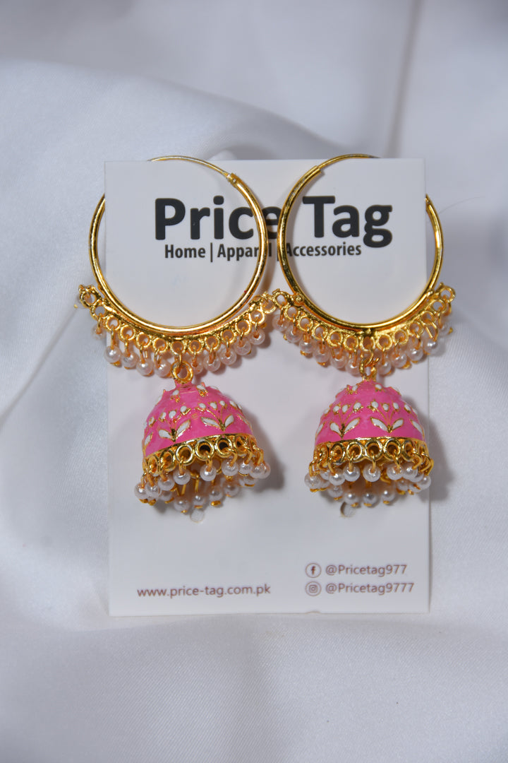 Ethnic Jhumkas Baby Pink