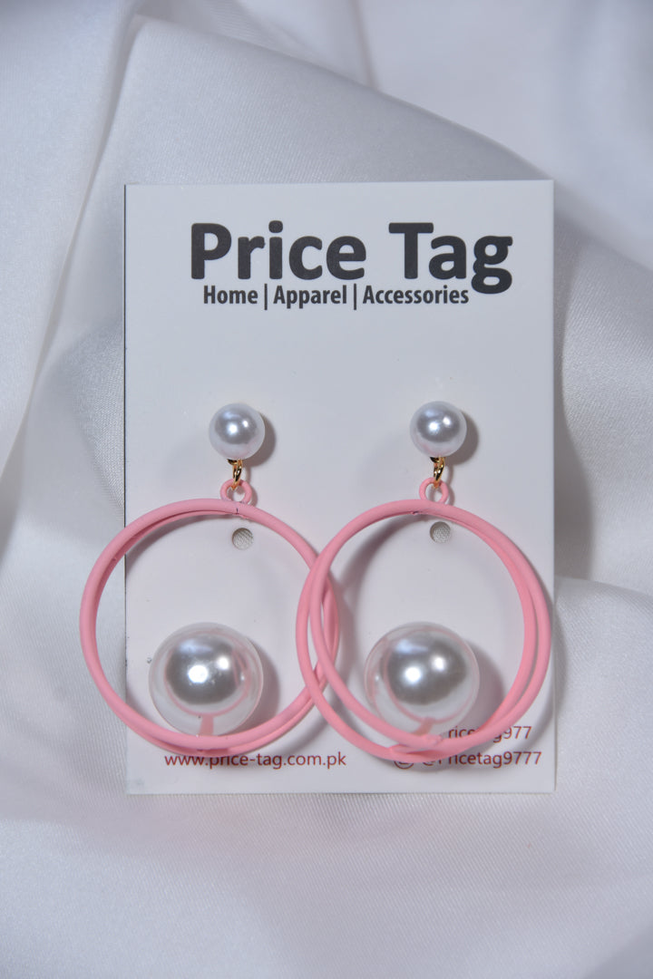 Modern Circlets Earrings Baby Pink