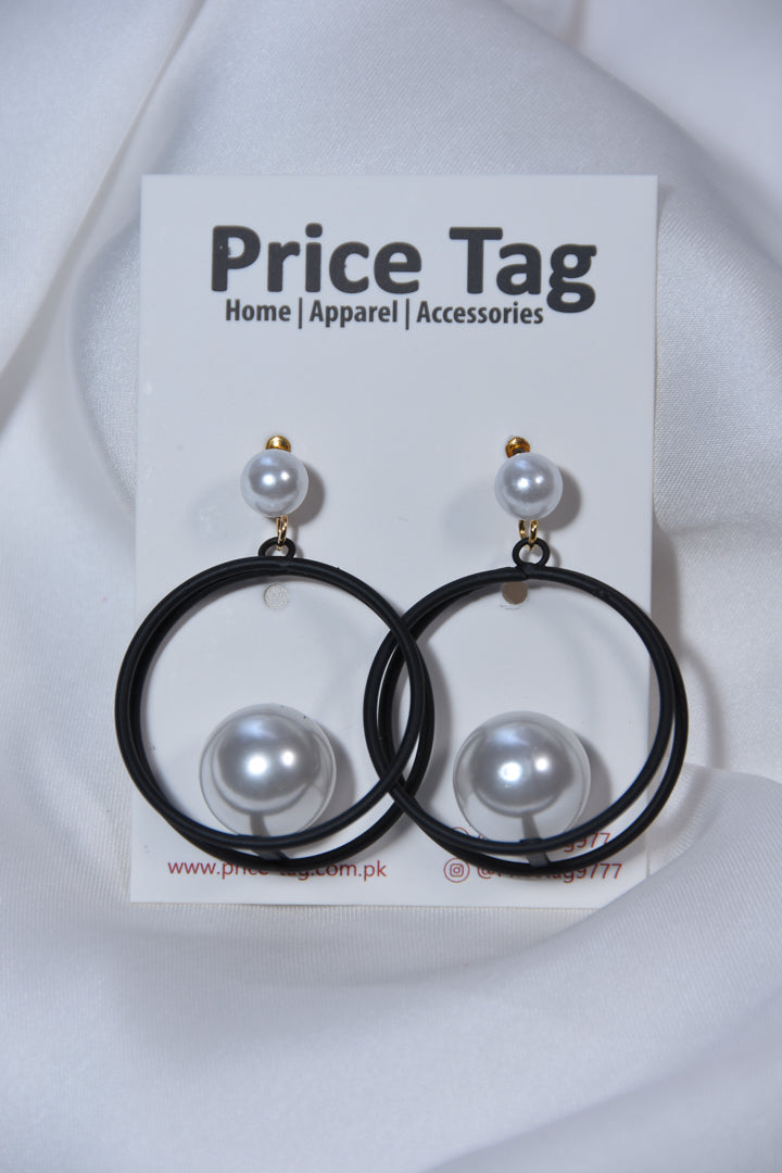 Modern Circlets Earrings Black