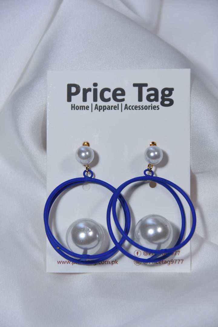 Modern Circlets Earrings Light Blue