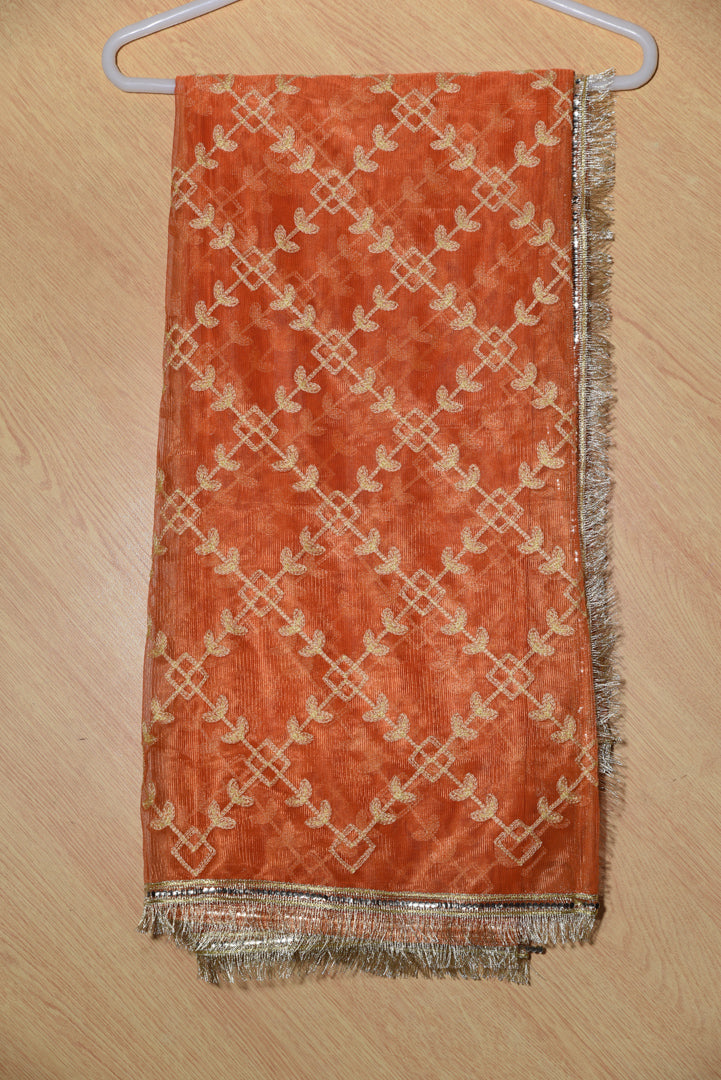 2-Net Dupatta Orange