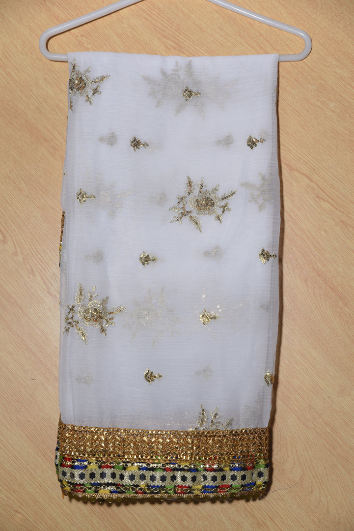 2-Net Dupatta White