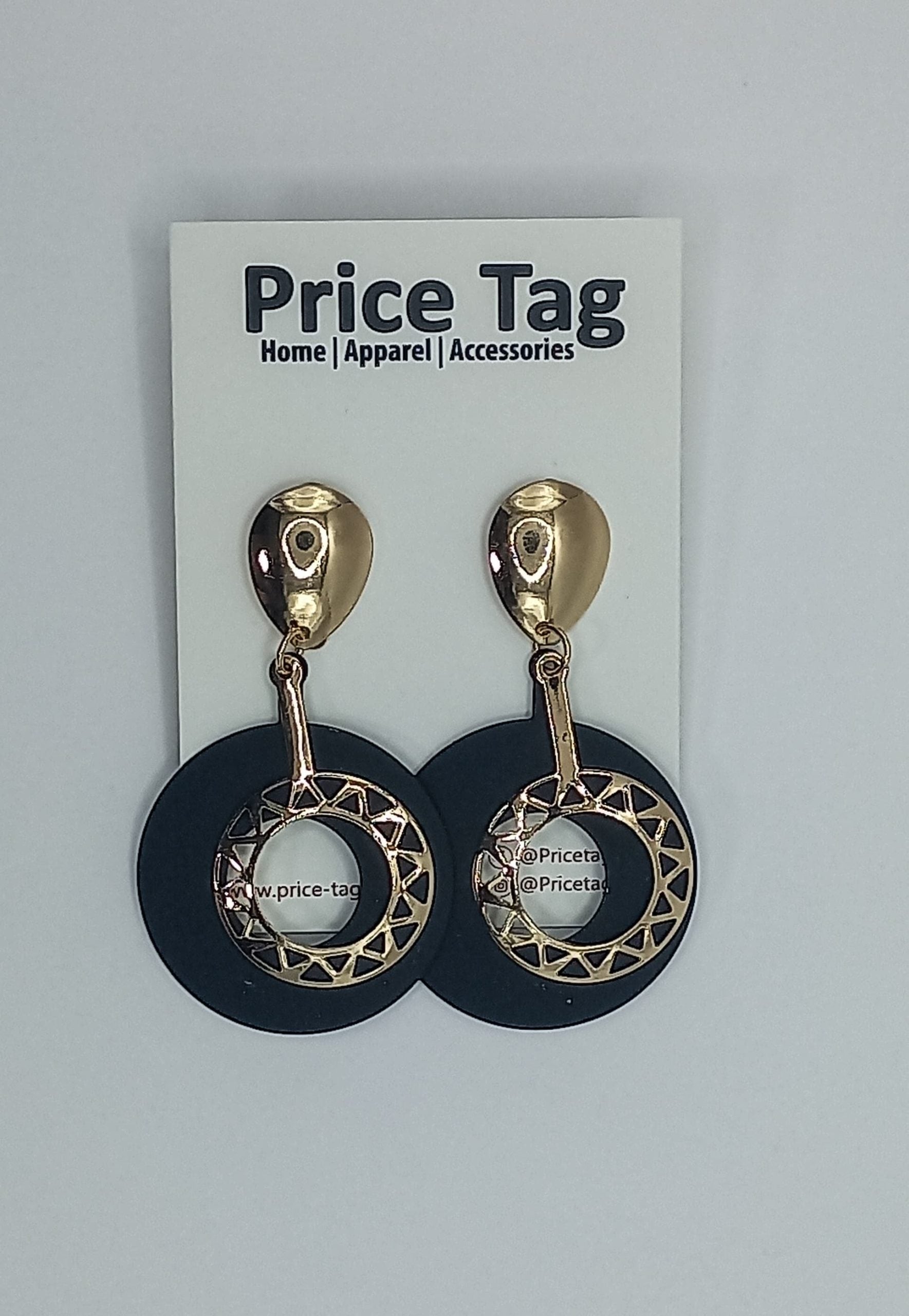 Acrylic Hoop Drop Earrings Black