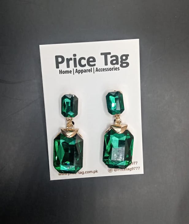 Crystal Earrings green