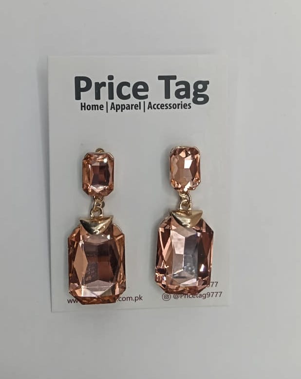 Crystal Earrings peach