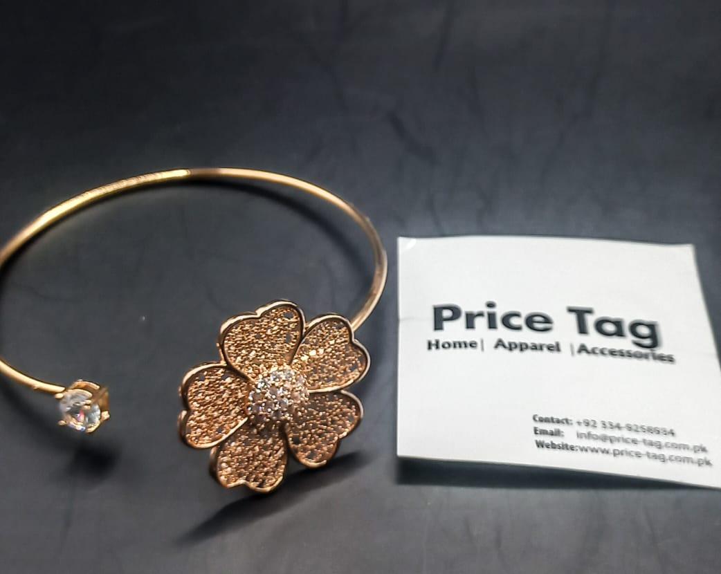 Adjustable Floral Kara Golden