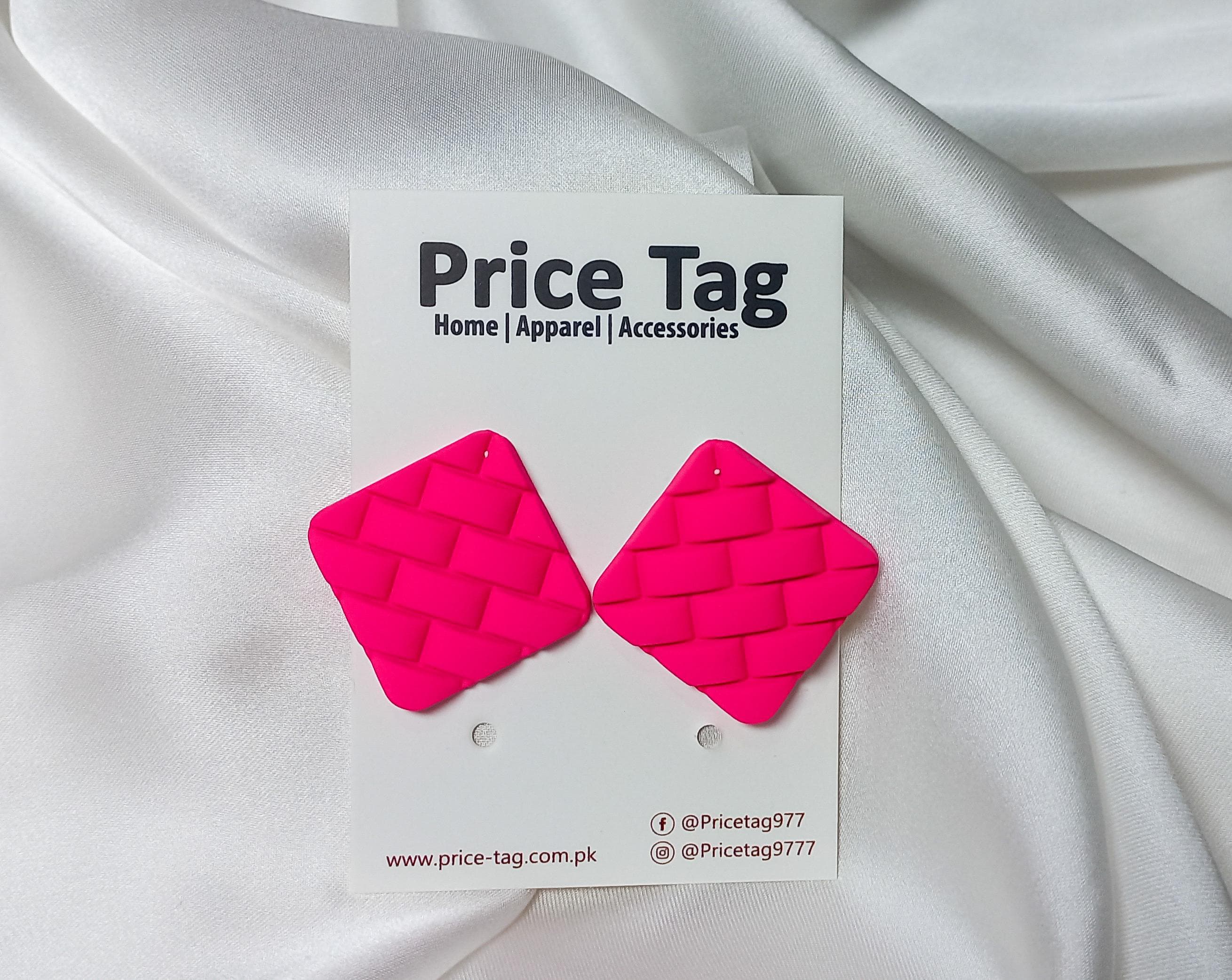 Bold Block Studs Pink