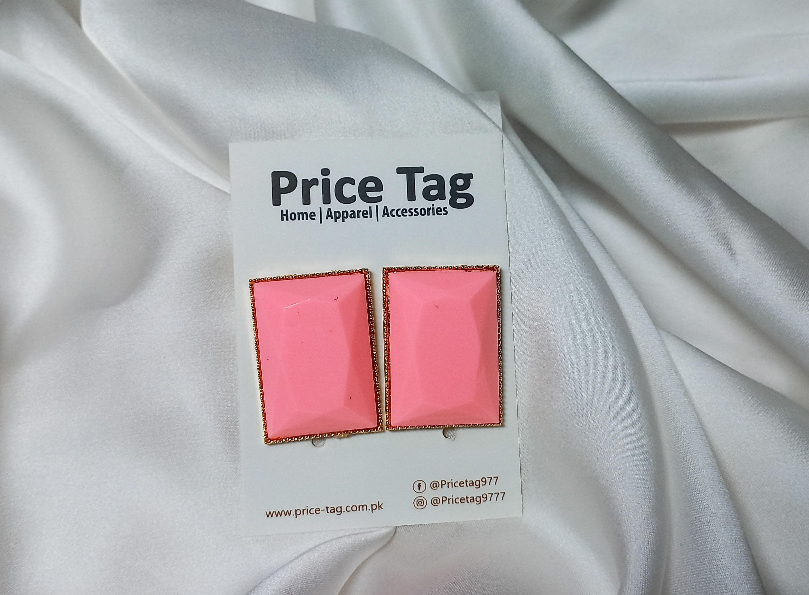 Rectangular Studs Baby Pink