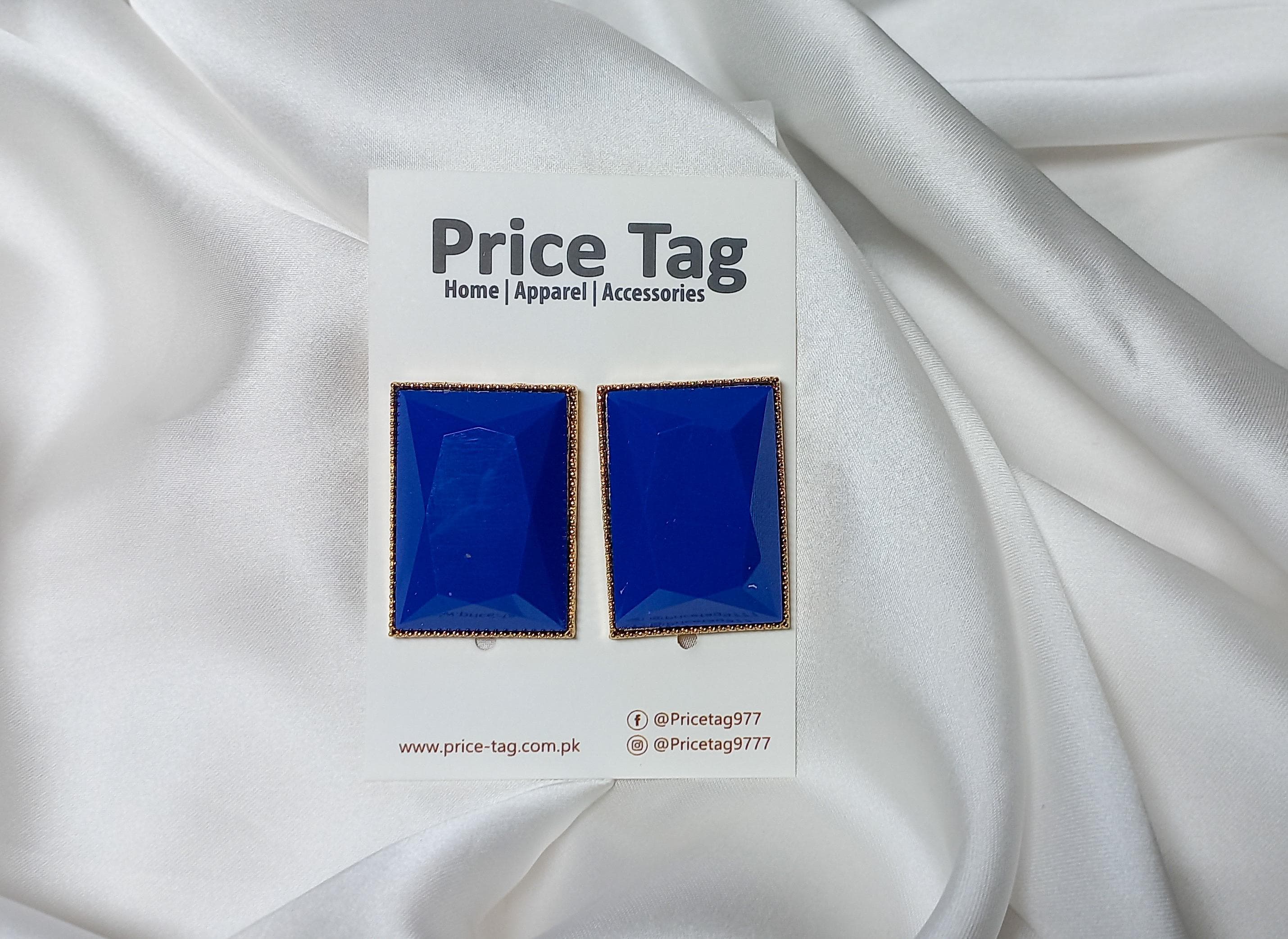 Rectangular Studs Dark Blue