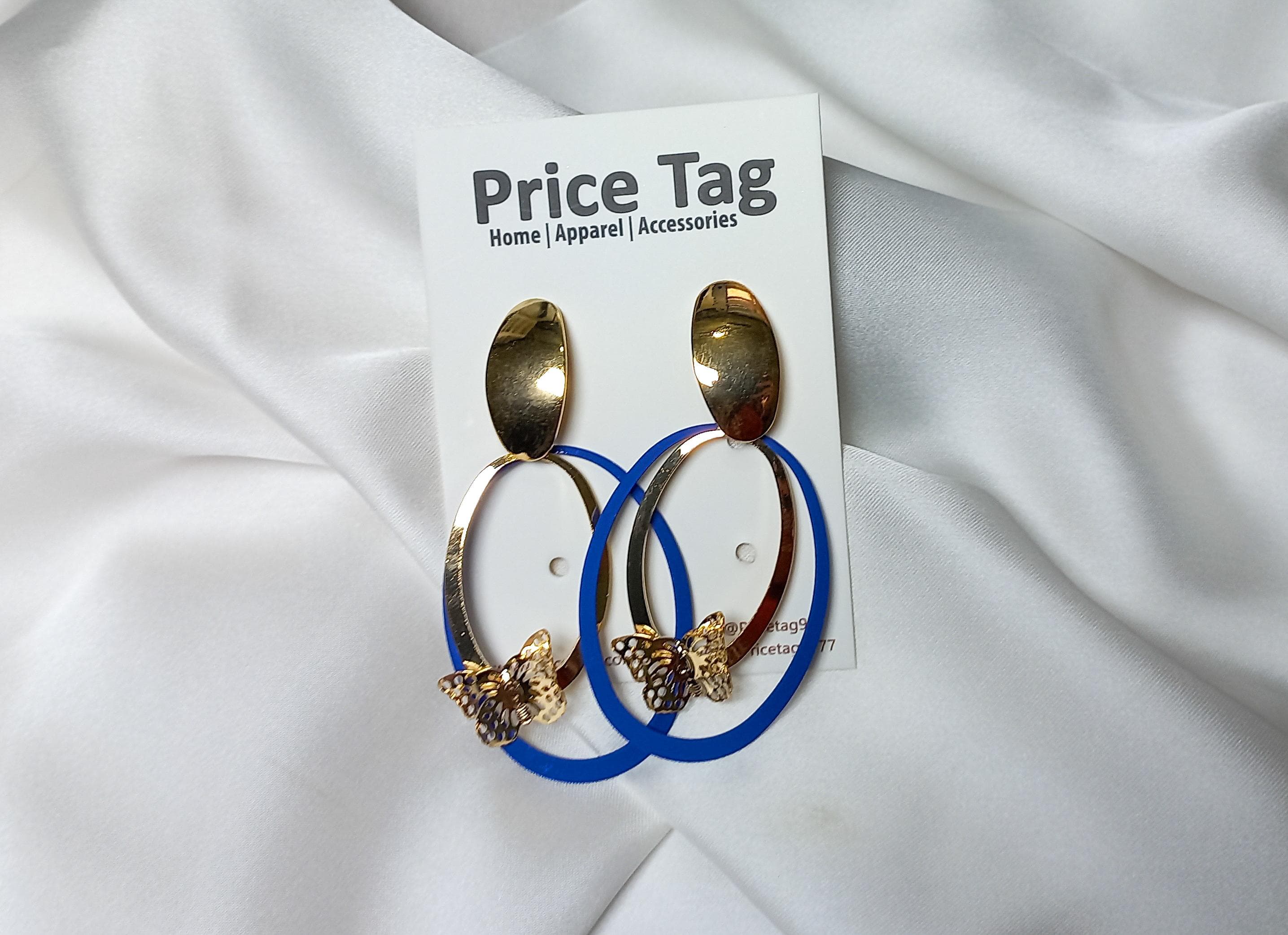 Quirky Coils Earrings Dark Blue