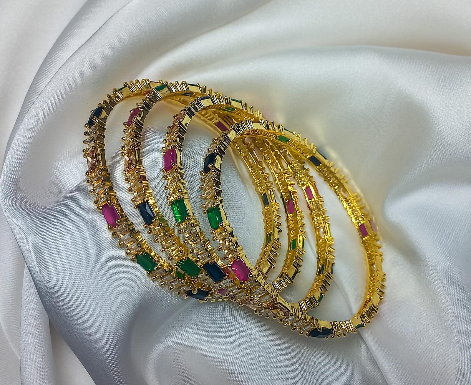 Ethnic Pearl Indian Zircon Bangles